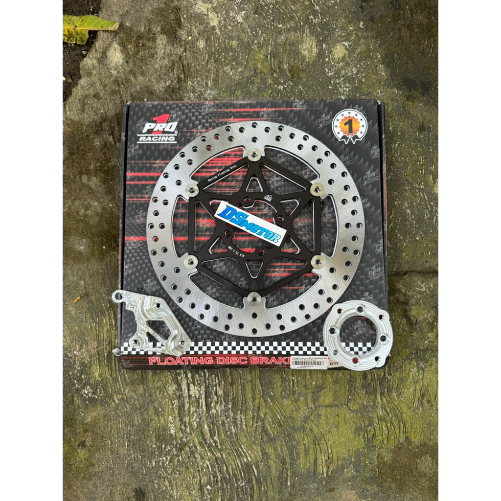 disc piringan cakram PRO1 PRO 1 RACING FLOATING 300mn set adaptor dan breket pnp suzuki satria2tak h