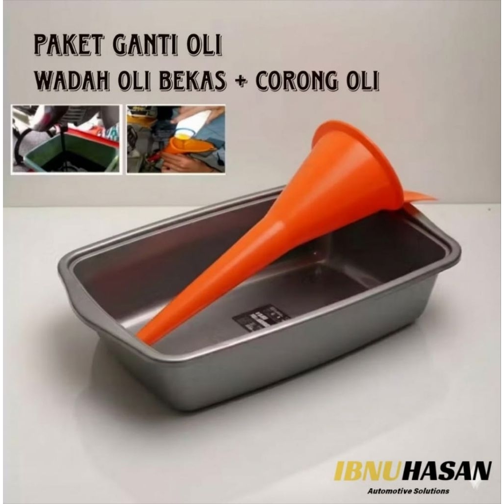 Alat Tap oli motor mobil - corong + wadah oli alat ganti oli motor matic / Corong oli panjang