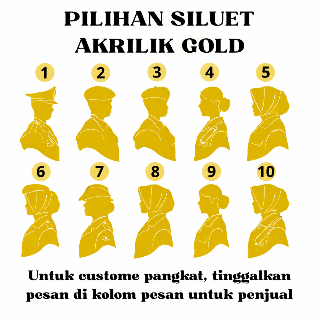 Siluet akrilik | hiasan mahar pernikahan | siluet akrilik Gold