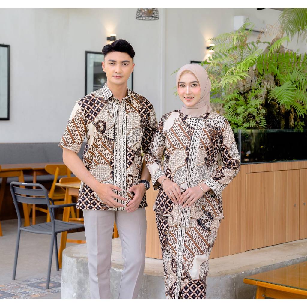 Benang Raja Batik Couple Katun Stretch Lereng Kawung
