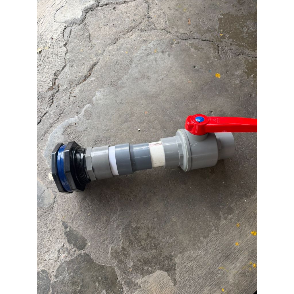 SET Ball Valve + Mur Tandon PENGUIN 21/2" Bulkhead 21/2" Inch Stop kran 3" Kopling tandon Air 21/2""