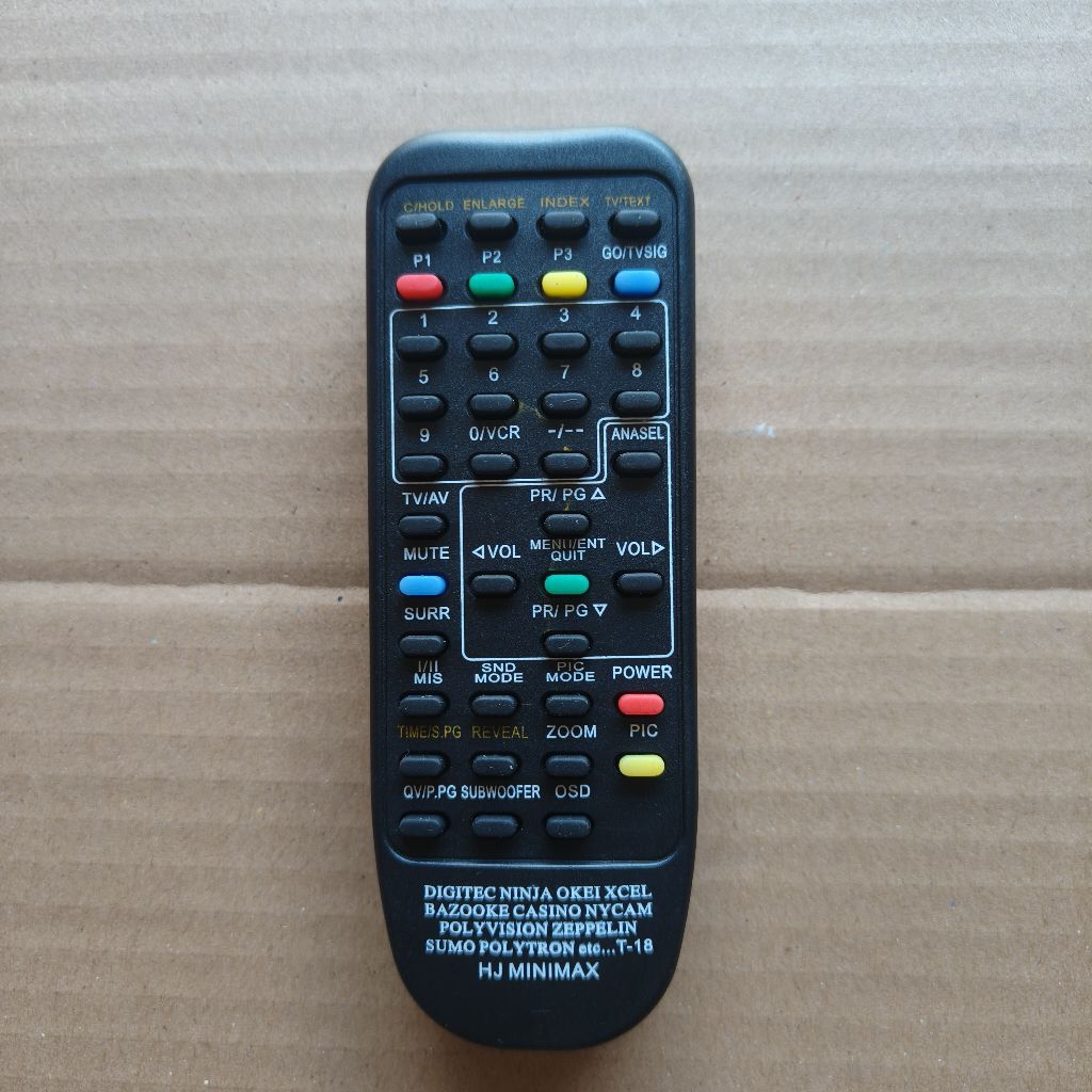 Remot TV Tabung T - 18 Polytron Digitec Ninja Okei Xcel Bazooke Casino Nycam Polyvixion Zeppelin Sum