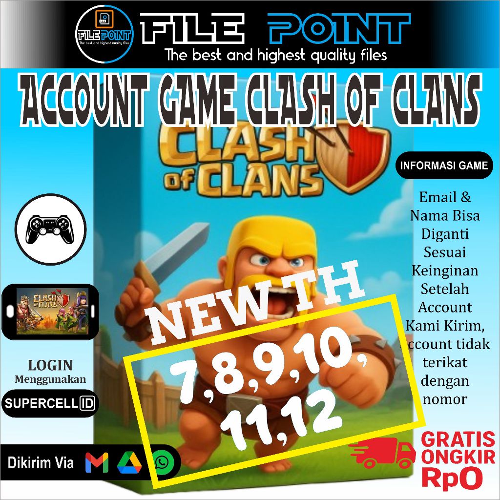 Akun game strategi perang desa Clash Of Clans (COC)