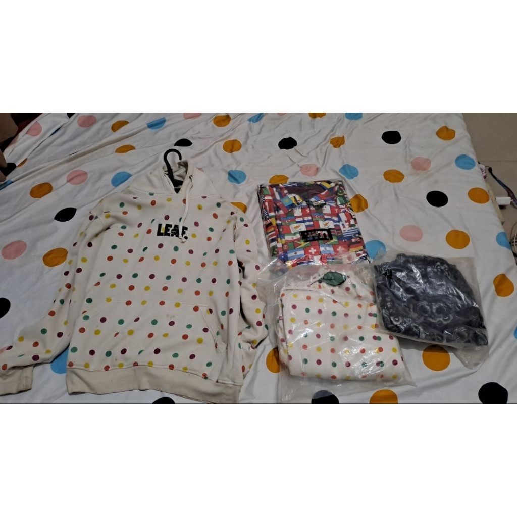 1set polkadot leaf, atasan flag leaf, jogger dreambird