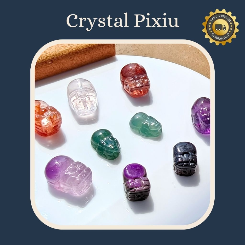 Spacer Pixiu Mini (Charm Beads) Natural Crystal | Aksesori Gelang Premium