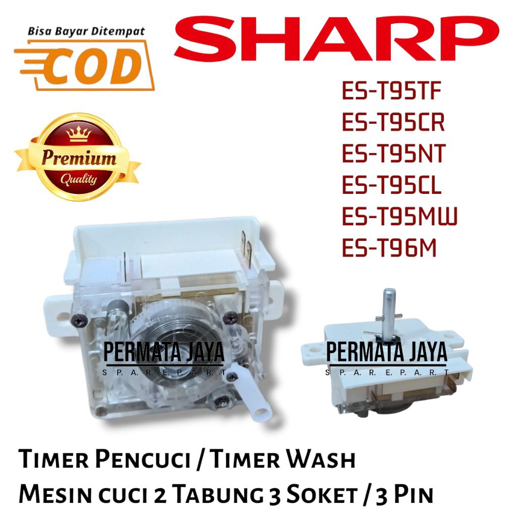 TIMER PENCUCI MESIN CUCI SHARP 2 TABUNG ES-T95TF T95CR T95CL T95MW T95NT T96M TIMER PENCUCI 3 PIN SH