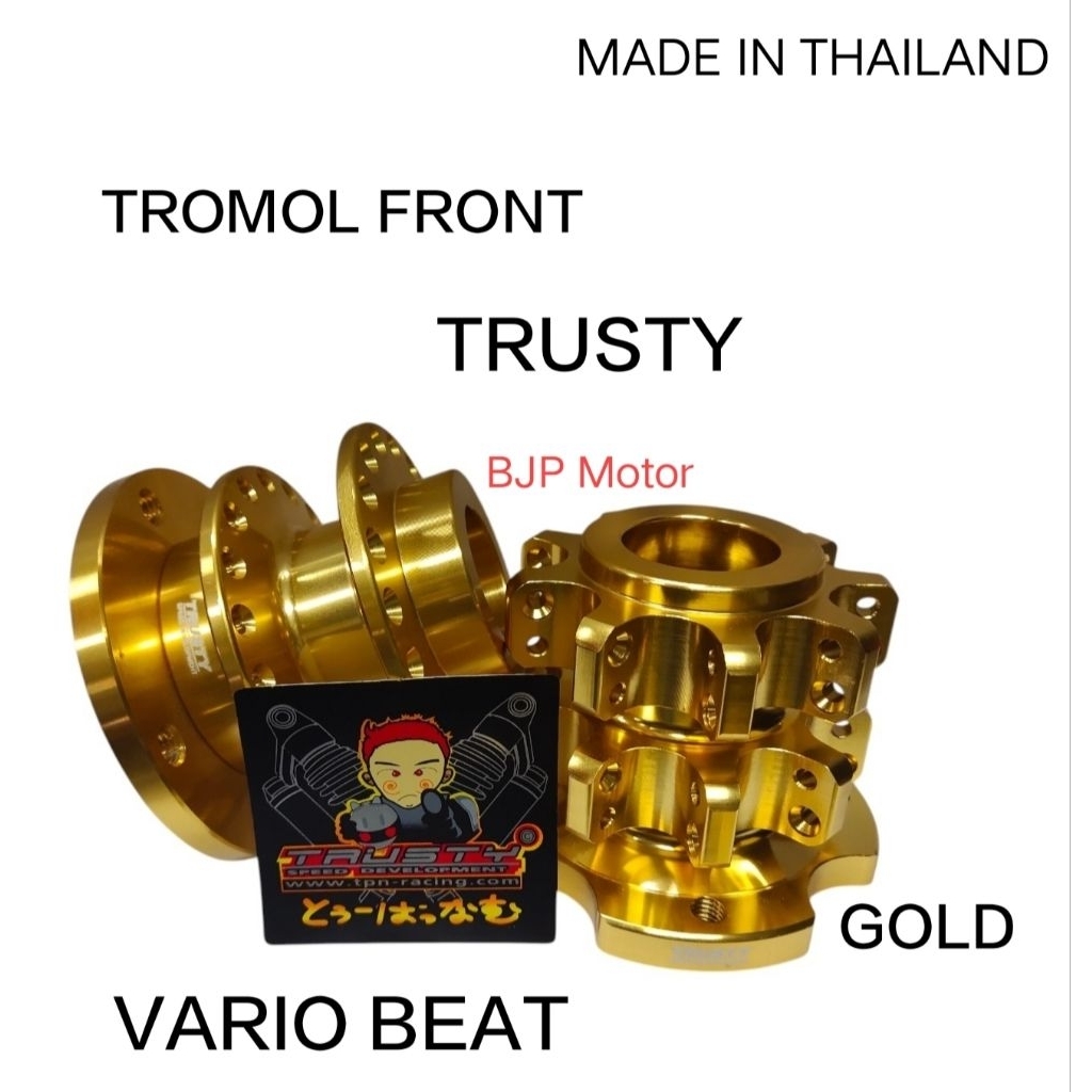 Tromol Trusty Depan Belimbing Becak Gold Vario Beat Scoopy - Stylish, Bahan Cnc, Impor, Langsung Pnp