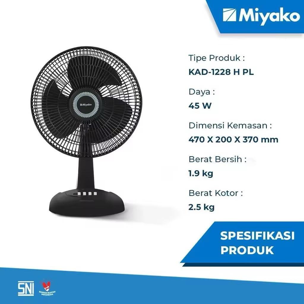 Miyako Kipas Angin Meja Desk Fan 12 inch dan 9 inch Miyako