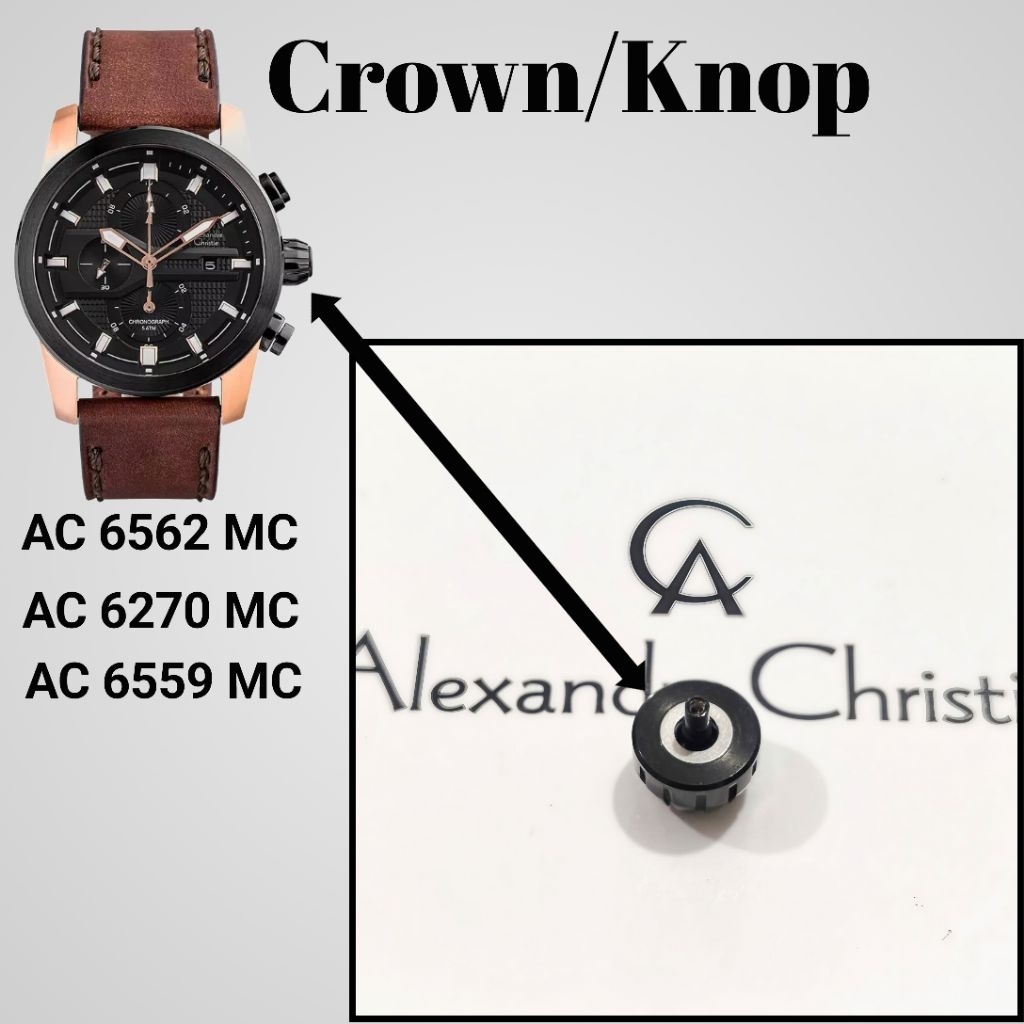 Crown Jam tangan Alexandre Christie AC 6562 MC, 6559 MC, 6270 MC