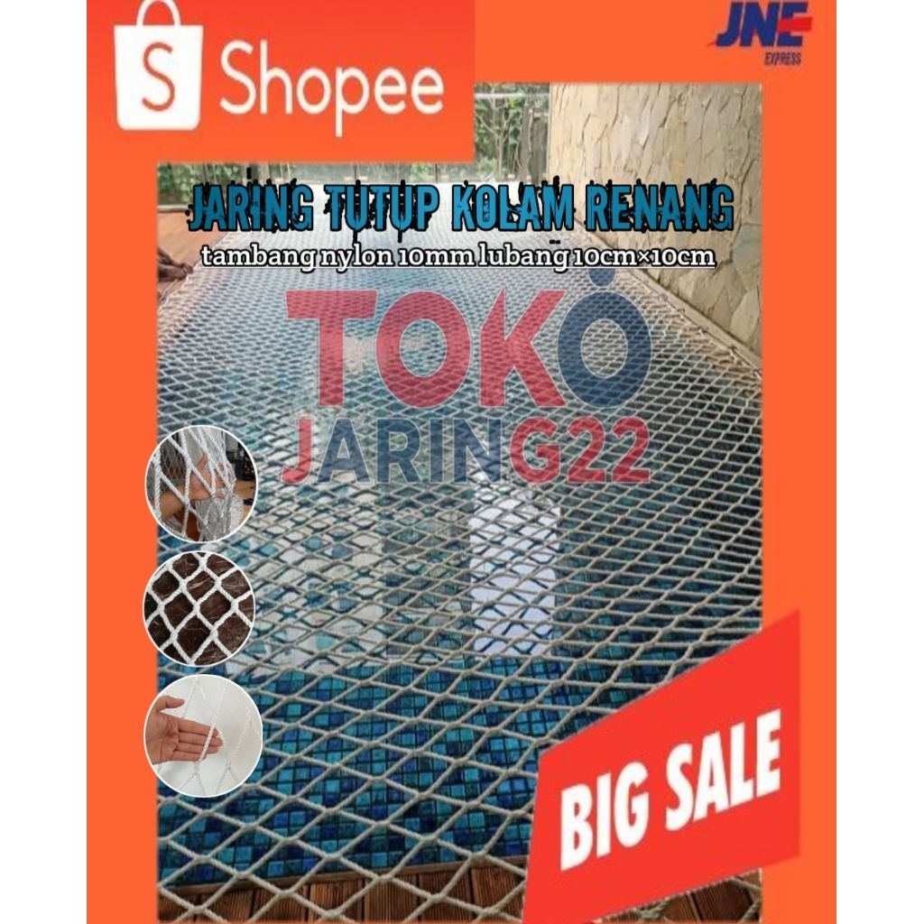 Jaring pengaman Nilon Jaring tutup Kolam/Jaring outbound