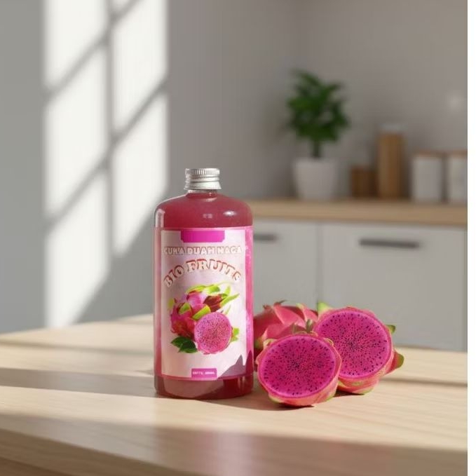 Cuka Buah Naga Bio Fruits 500ml– Cuka Buah Fermentasi Alami | Minuman Sehat & Diet Alami