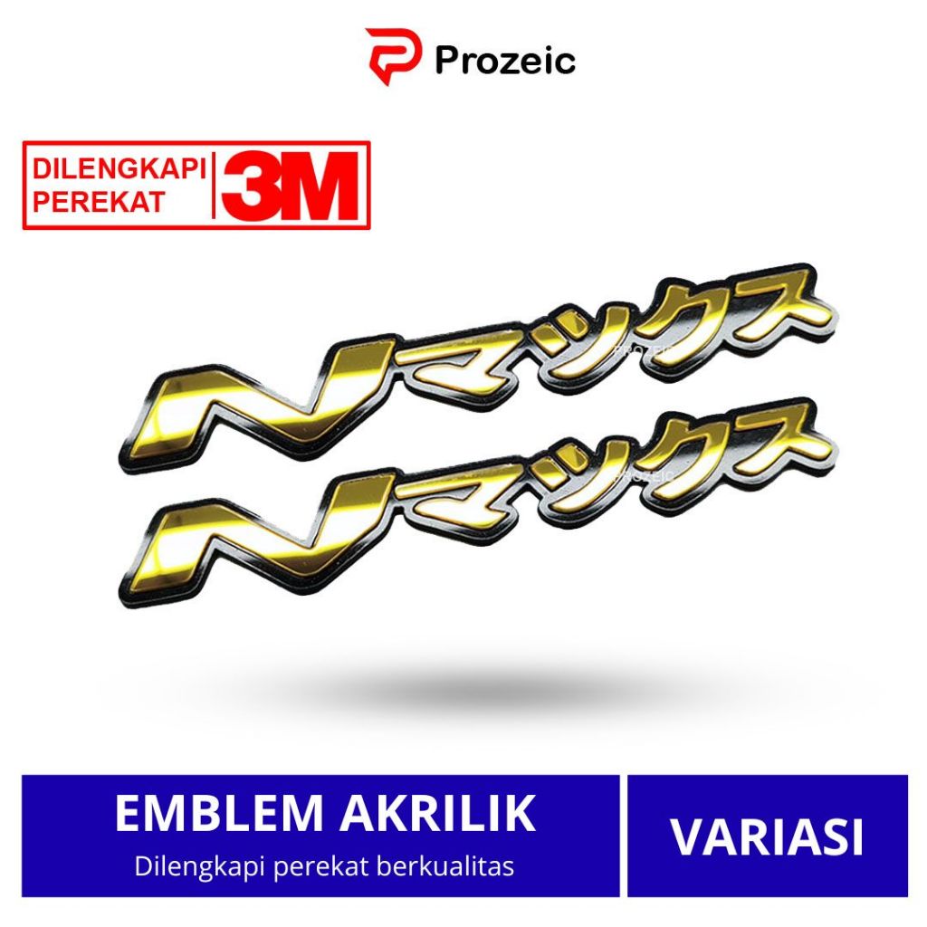 Prozeic Emblem Yamaha Nmax Japan 3D Akrilik Gold/Emas Aksesoris Sepeda Motor Nmax