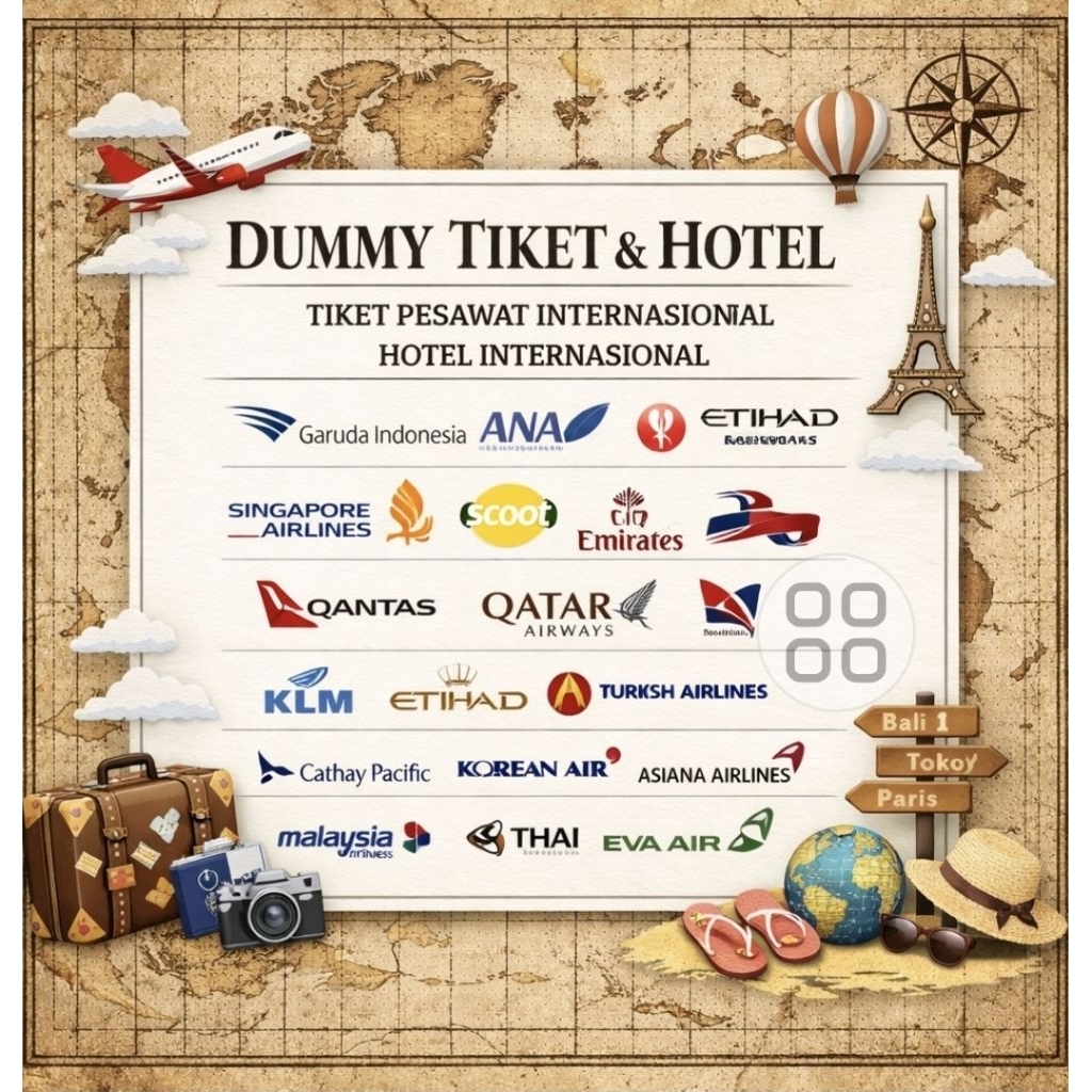 Jasa Pembuatan Reservasi Tiket & Hotel (Dummy Ticket) untuk Keperluan Visa.