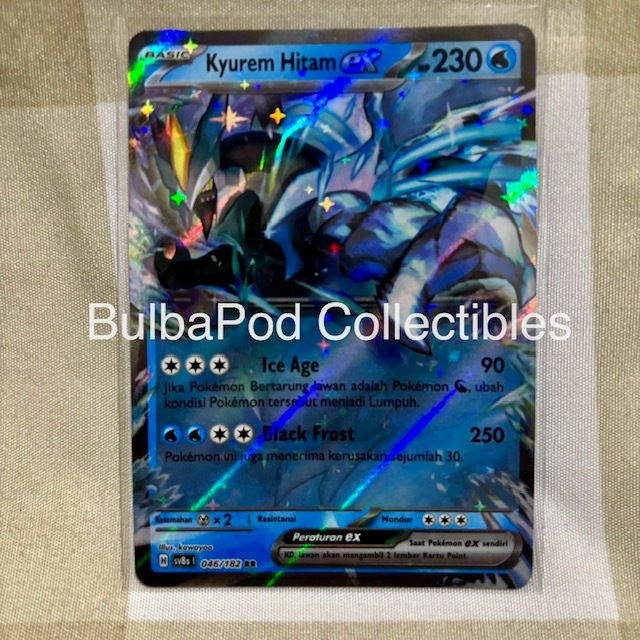 Pokemon TCG Indonesian Kyurem Hitam ex SV8s 046/182 RR Kilat Rasi