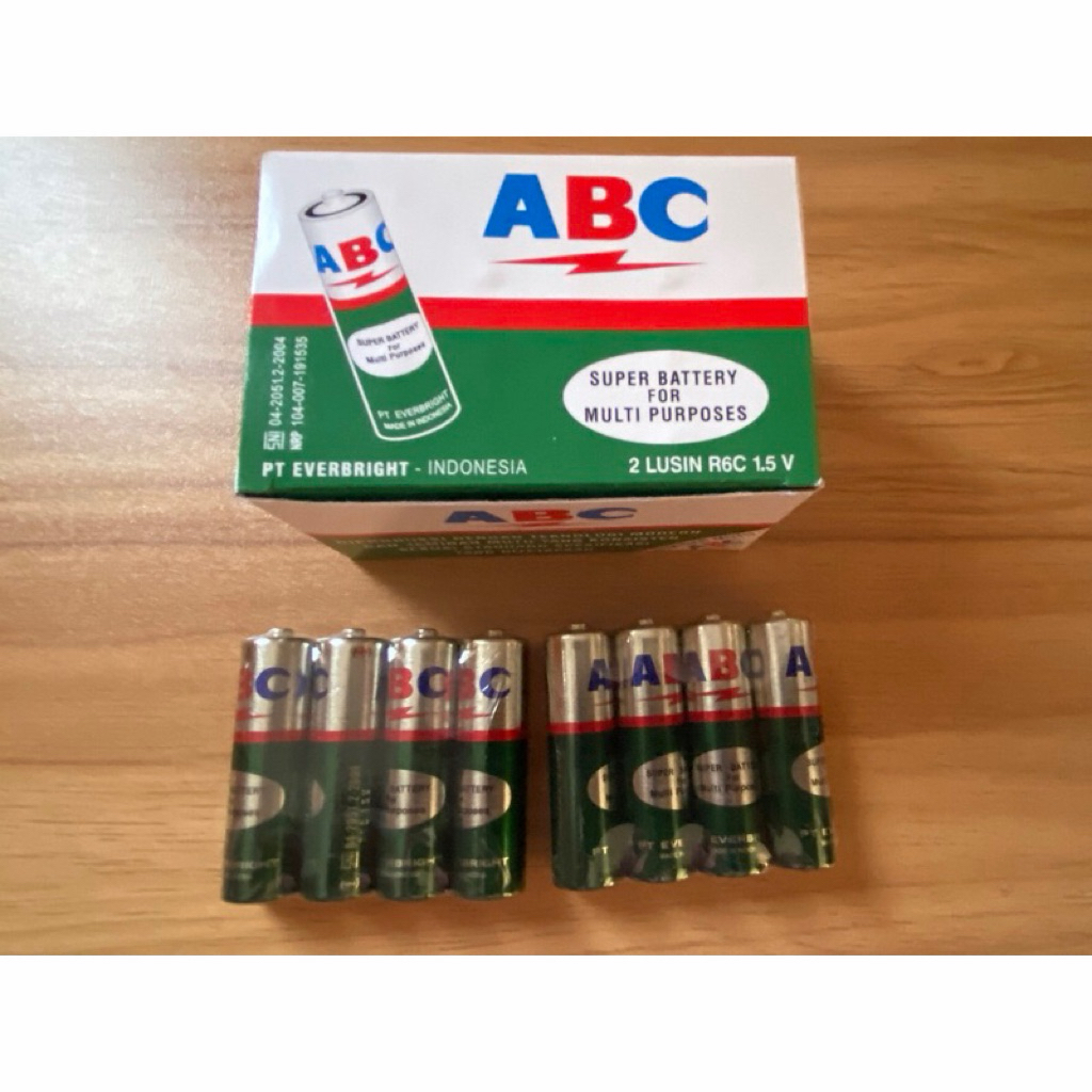[ PACK ] BATU BATERAI ABC HIJAU / BATU BATERAI JAM ABC