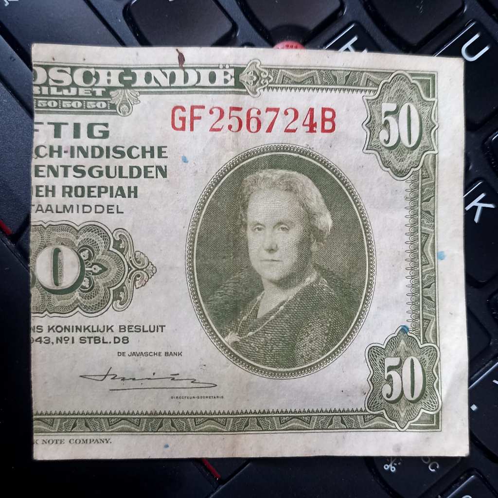 Uang Kuno Senering Nica 50 Gulden 1943