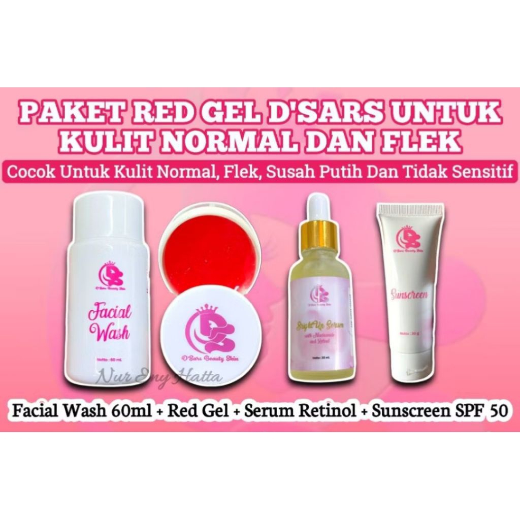 PAKET FLEK (PAKET RED GEL+SS SPF 50+SERUM RETINOL) DSARS BEAUTY SKIN