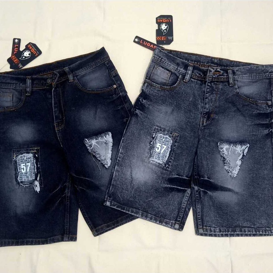 Celana Jeans Pendek Hitam Pria / Jeans Hitam Pinggang Tali Pria / Jeans Pendek Pria/Celana Broadshot