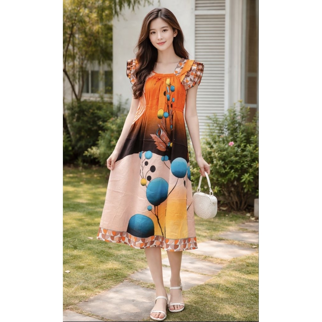 Daster Elok Dada Karet / Daster Lengan Susun