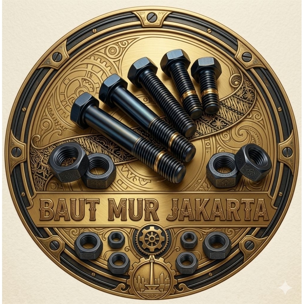 Baut mur baja 10.9 m20x80 fulldrat kasar 2.5