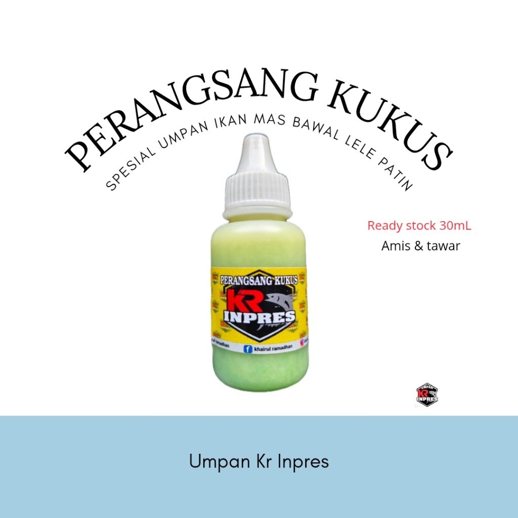 ESSEN PERANGSANG KUKUS KR INPRES, untuk mancing ikan mas, lele, bawal, patin, nila, bandeng, tawes