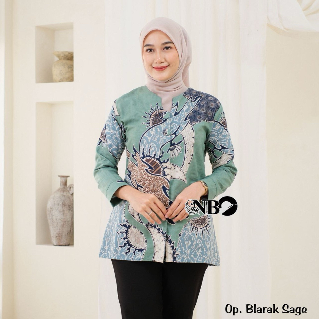 Blarak Atasan Batik Wanita Blouse Batik Wanita Baju Batik Kerja Wanita Kemeja Wanita Bahan katun