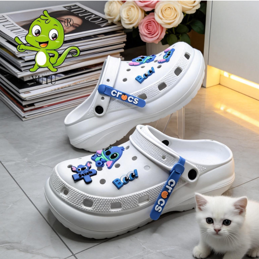 Crocs Polos Wedges Sandal Wanita Dewasa Remaja Tinggi 5cm Casual Premium Outdoor Ringan