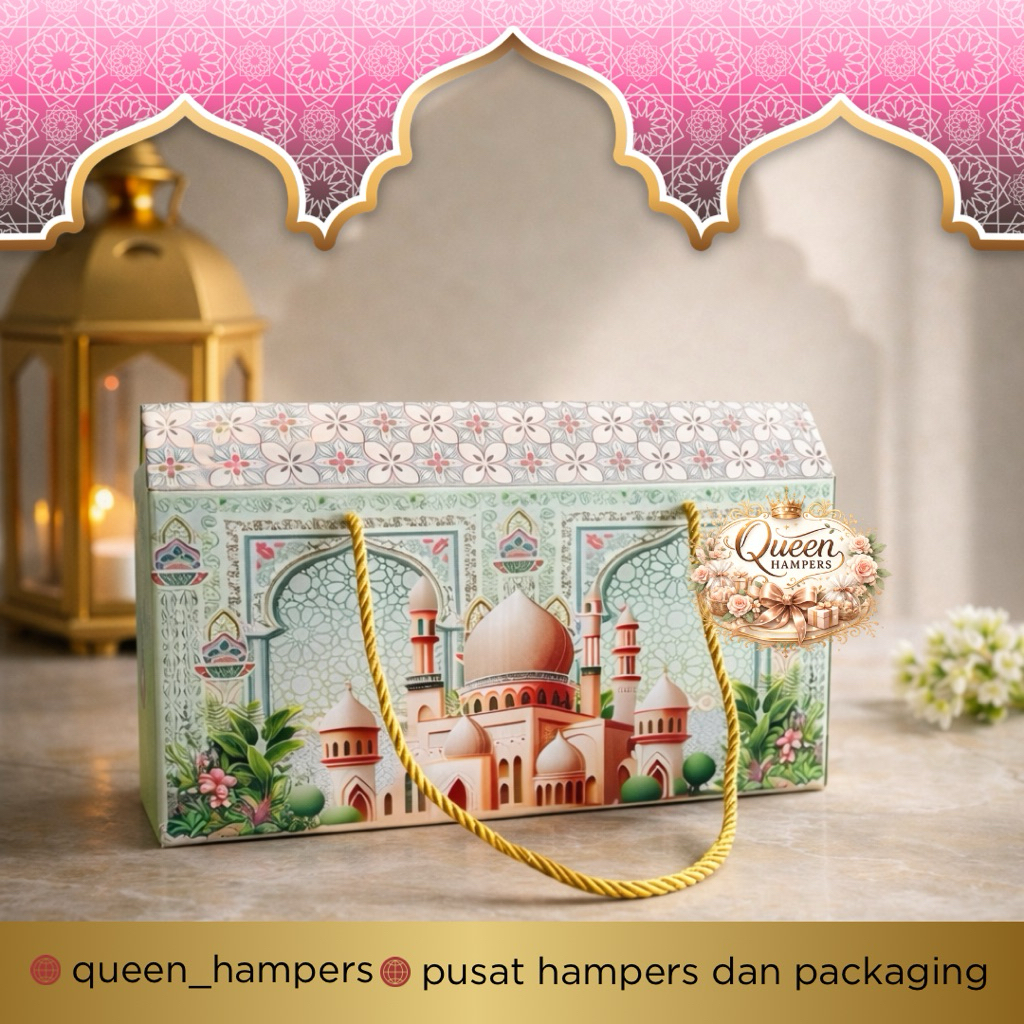 BOX LEBARAN TAS KARTON Tebal KArdus LEbaran KOTAK IDUL FITRI DUS KUE KERING ISI 4 TOPLES BULAT 500GR