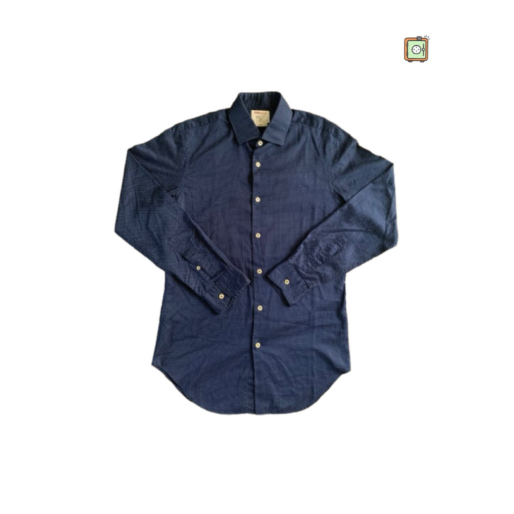 Second T.M.Lewin (Navy Dotted Finest Cotton Fitted)