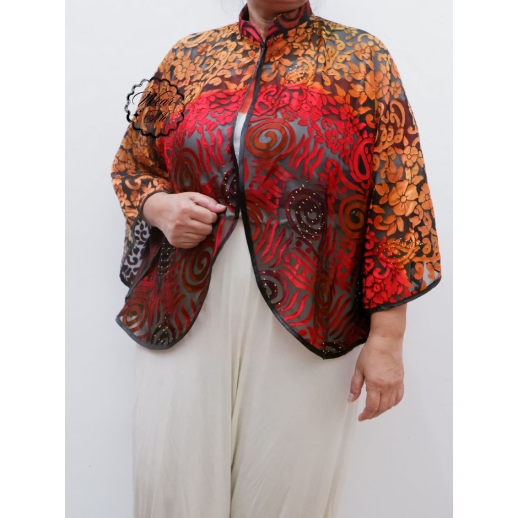Outer Batik Merah Hitam Coklat