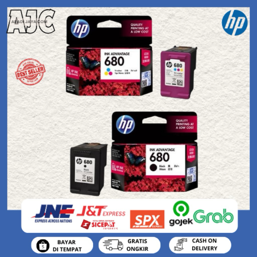 Tinta HP 680 Black for printer HP DeskJet 1110, 1115,  2130, 2135, 3630.