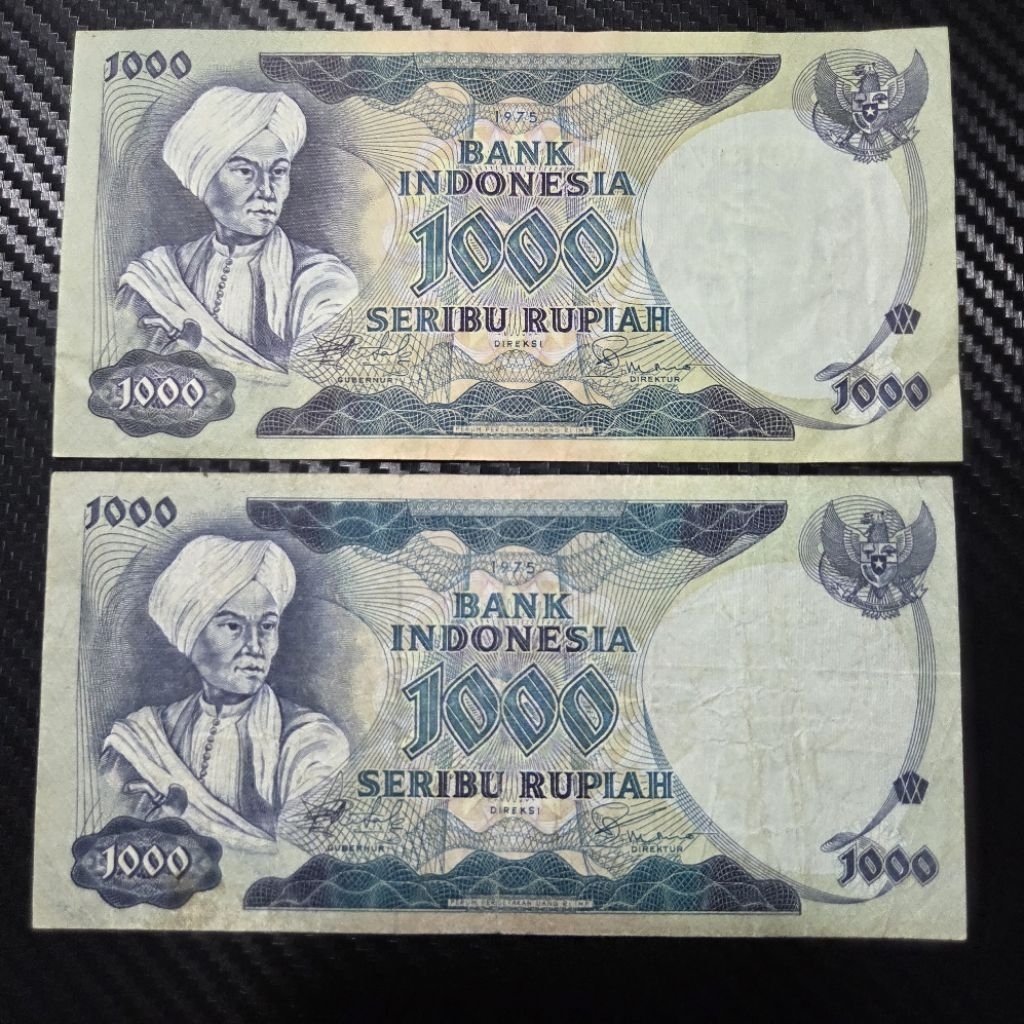 Uang Kuno Indonesia 1000 Rupiah Pangeran Diponegoro 1975 Asli