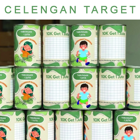 Celengan Target 1 juta 500 ribu Tabungan small edukasi anak Souvenir kado ulang tahun hadiah sekolah