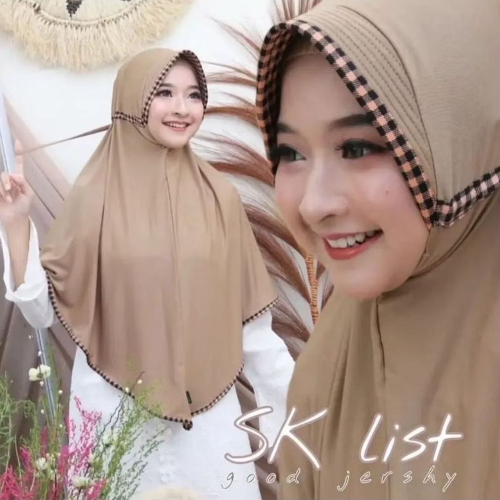 Hijab Instant Serut Inayah Kotak Besar Kerudung Jumbo Jersey Jilbab Instant Serut Nyaman