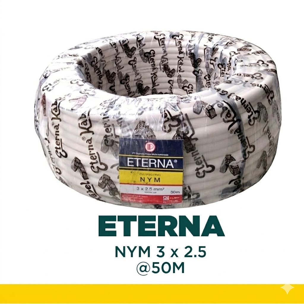 [ORIGINAL] Roll Kabel Eterna NYM 3x2.5 mm2 - 50 Meter | Kabel NYM Eterna 3x2.5 (50 Meter)