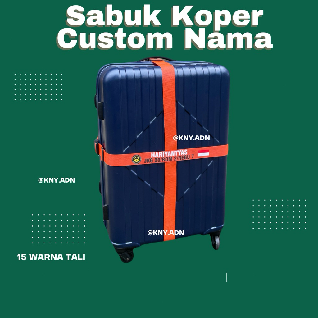 Sabuk Koper Custom Cetak Nama Sabuk Koper Haji 2026