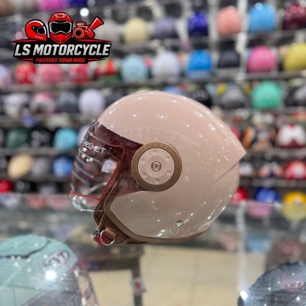 Helm R-SIX Verona Retro - Milo Helm Hijab Bogo SNI Pria Wanita Cepol R SIX Milo Anti Pusing
