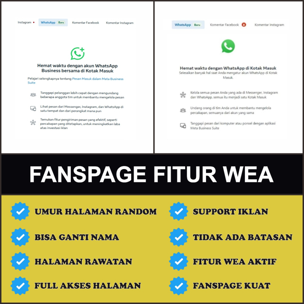 Halaman Berfitur W4 | Fanspage Rawatan Bergaransi Siap Iklan Support Semua Ads