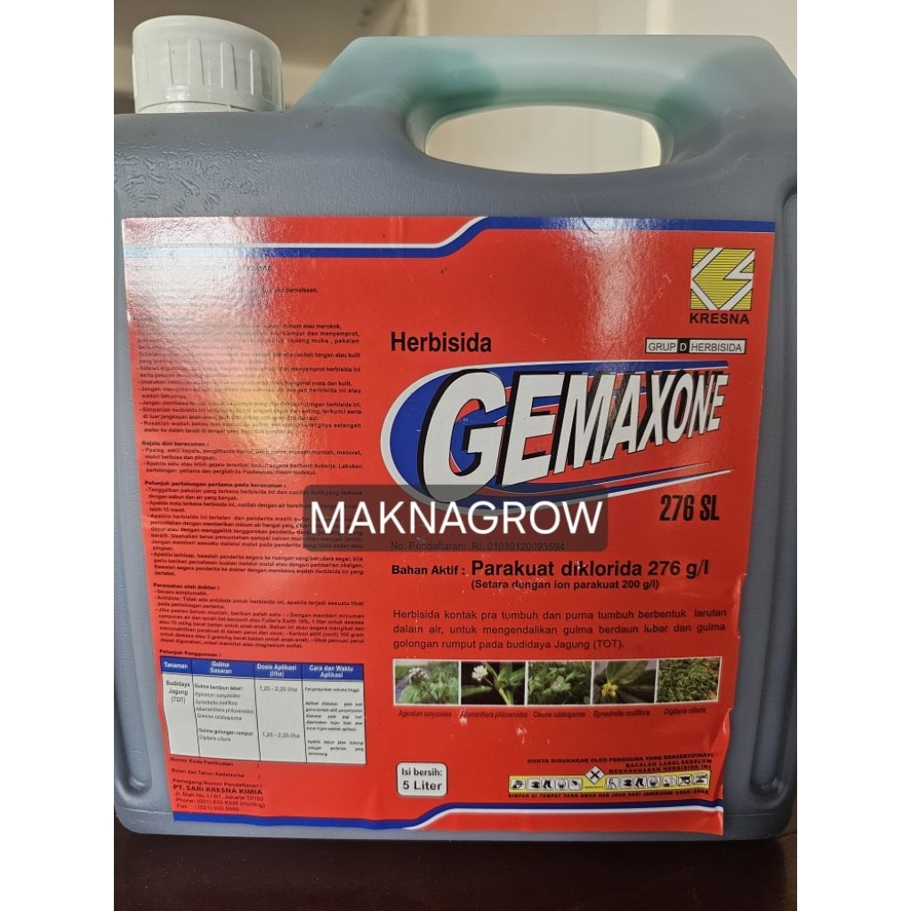 Herbisida kresna GEMAXONE 276 SL Racun rumput 5 liter