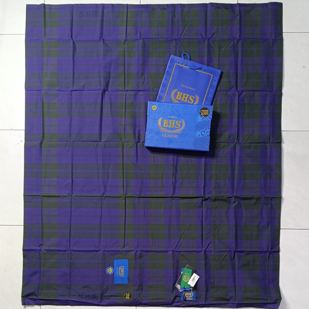 Sarung BHS Classic Gold motif KDT Sandur Label Timbul Bordir