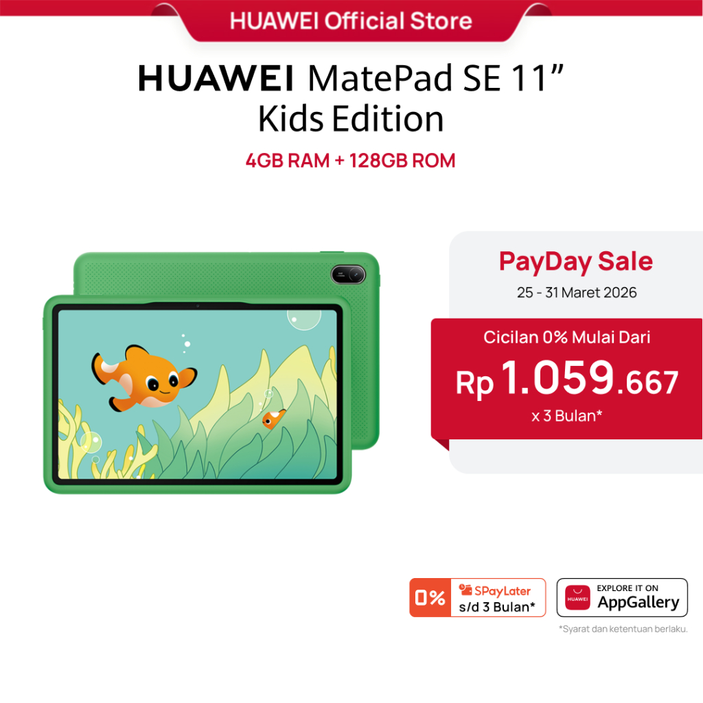 [PayDay Voucher s/d 15% | TABLET ANAK] HUAWEI MatePad SE 11" Kids Edition Tablet | 2K Eye Comfort HU