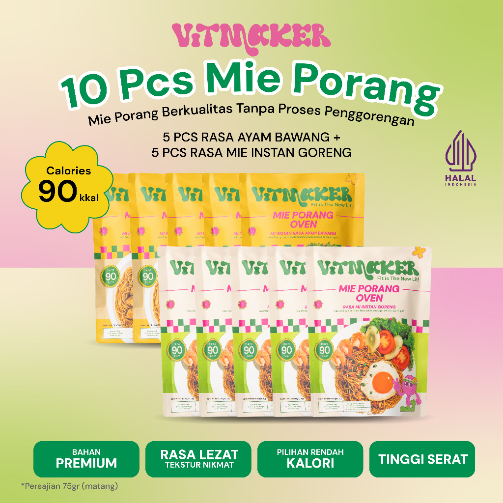 Vitmaker Mie Porang Rasa Mie Instan Goreng & Rasa Ayam Bawang