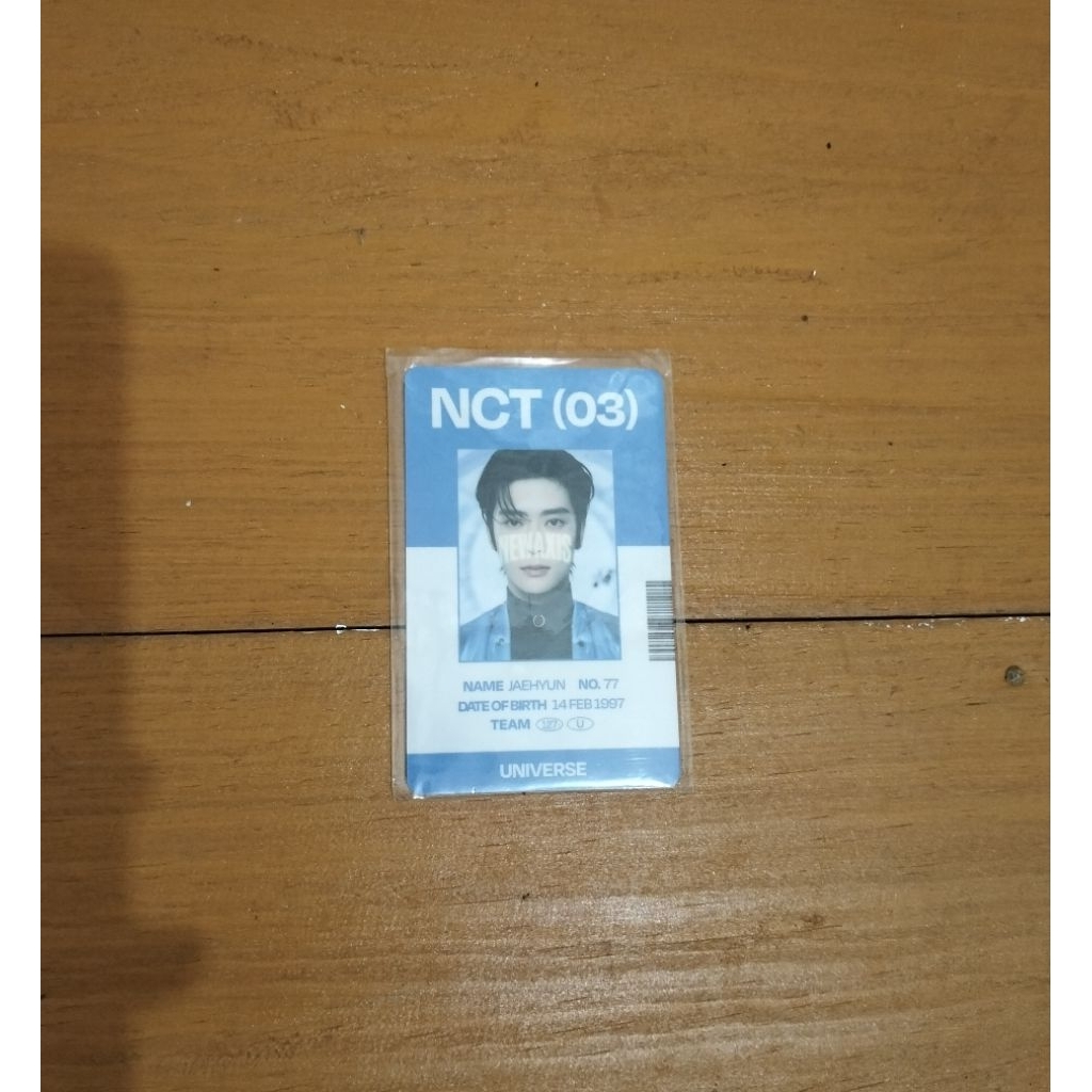 PHOTOCARD ID CARD UNIVERSE JAEHYUN NCT127 OFFICIAL