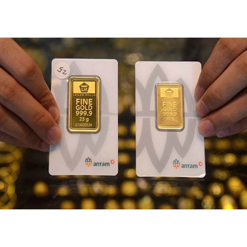 Emas Antam Logam Mulia 10 Gram Desain Retro Berdiri