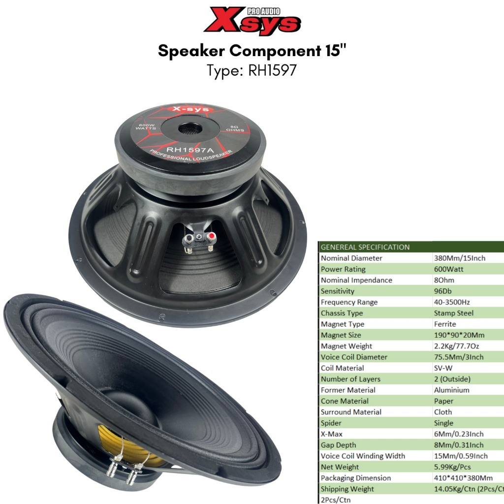 SPEAKER KOMPONEN X-SYS RH 1597A