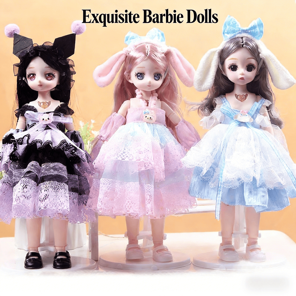 <24H COD> 30cm Baju Ganti Princess Barbie My Melody Kuromi Cinnamoroll Mainan Anak Perempuan Boneka 