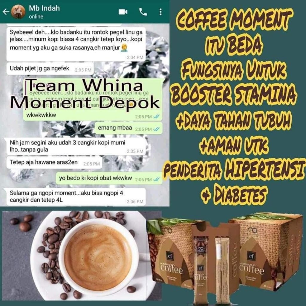 Moment Coffee Garansi Original 4 sachet