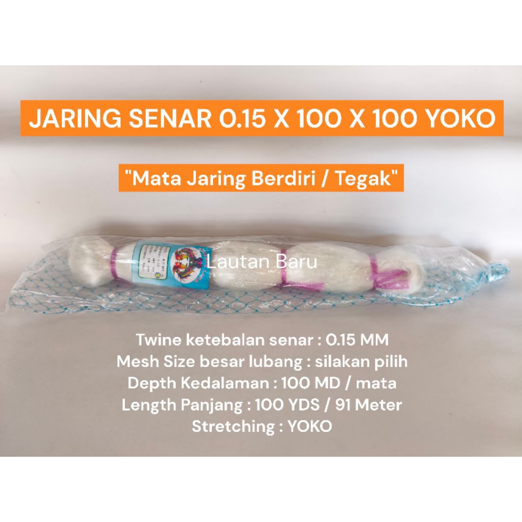 JARING SENAR 0.15 - 100x100 YOKO JARING BURUNG SAWAH IKAN