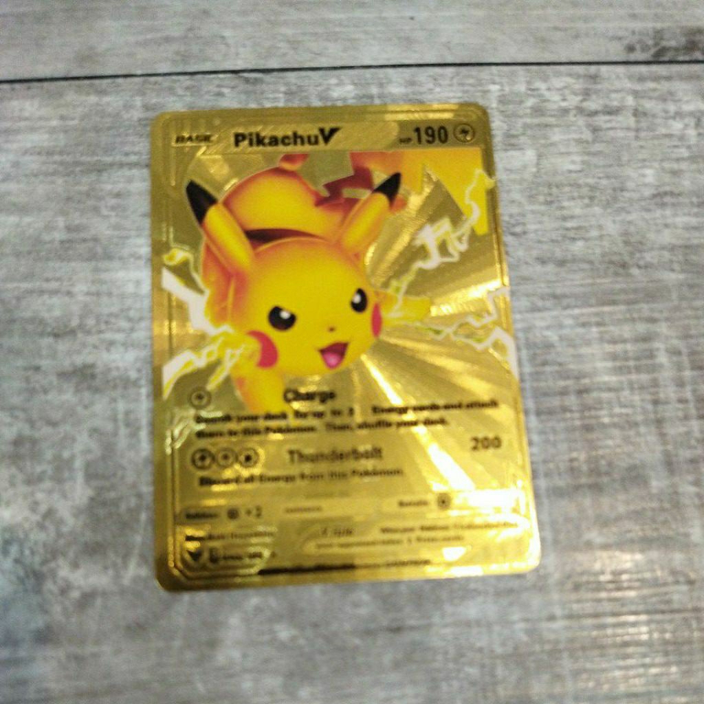 kartu pokemon pikachu unik dan emas