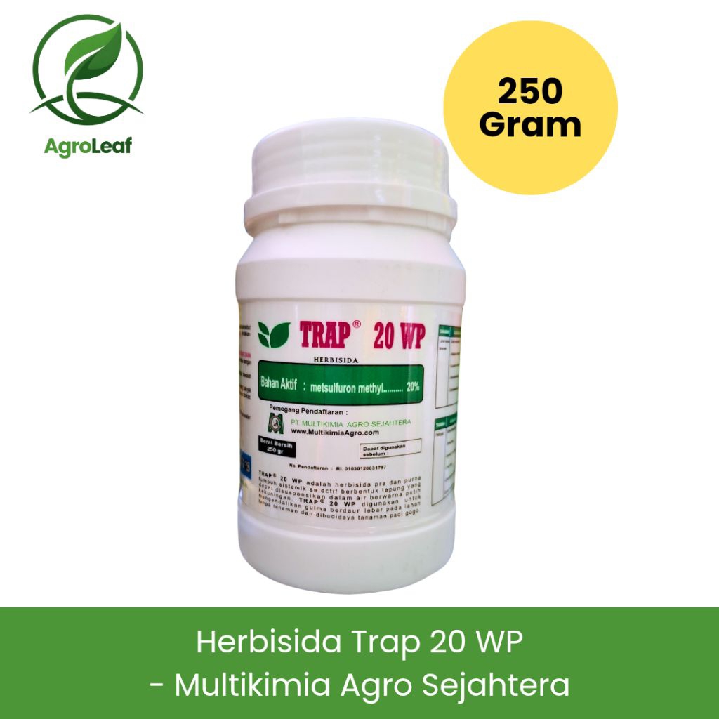 HERBISIDA TRAP 20 WP - MULTIKIMIA AGRO SEJAHTERA (250 GR) | Obat Gulma Daun Lebar Padi Gogo Lahan Ko